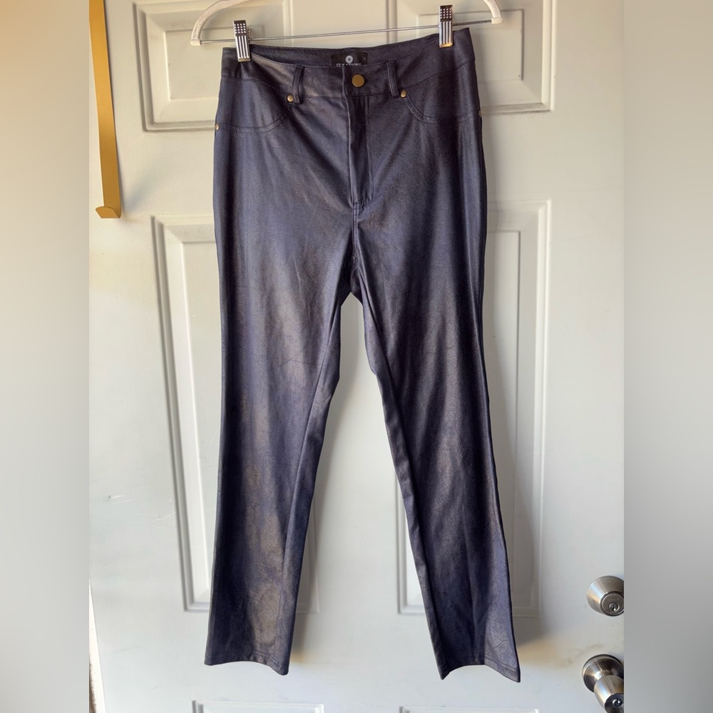 Curations blue shiny crop jeans size 8